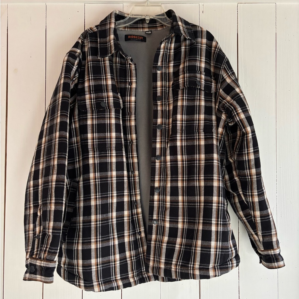 Ridgecut Black and White Plaid Shirt Jacket